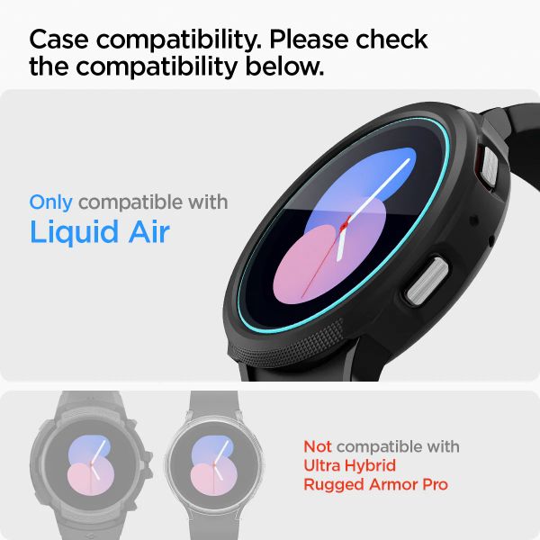 Spigen EZ FIT Glas.tR Screenprotector met applicator Samsung Galaxy Watch 4 / 5 - 40 mm - Transparant