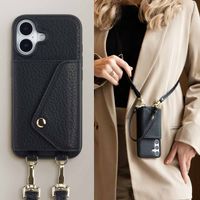 Selencia Sera Phone Case with Cord and Envelope Card Holder Apple iPhone 17 - Black