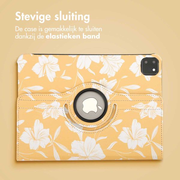 imoshion 360° Draaibare Design Bookcase Apple iPad Pro 11 (2024) M4 - Yellow Flowers