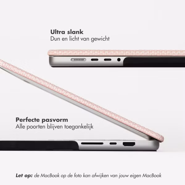 Selencia Geweven Cover Apple MacBook Air 15 inch (2023 / 2024 M3 chip / 2025 M4 chip) - Roze