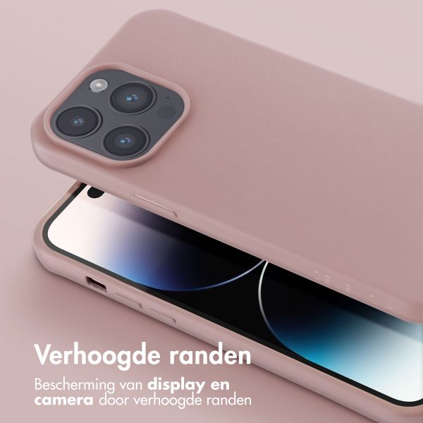 Selencia Siliconen hoesje met afneembaar koord Apple iPhone 14 Pro Max - Sand Pink