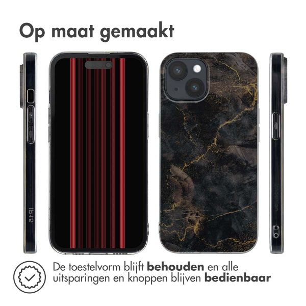 imoshion Design hoesje Apple iPhone 15 - Black Marble Transparent