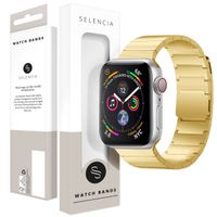 Selencia Stalen magnetisch bandje Apple Watch Series 1-10 / SE / Ultra (2) - 42/44/45/46/49 mm - Goud