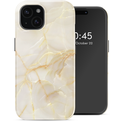 Selencia Vivid Case Apple iPhone 15 - Golden Beige Marble