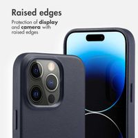 Accezz Leather Back Cover with MagSafe Apple iPhone 14 Pro - Onyx Black