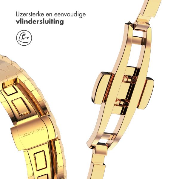 Selencia Stalen draak band Apple Watch Series 1 t/m 11 / SE / Ultra (44/45/46/49 mm) - Goud