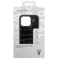 iDeal of Sweden Vegan Leather Backcover iPhone 16 Pro - Black Croco