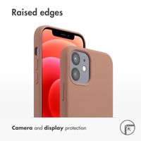 Accezz Liquid Silicone Back Cover with MagSafe Apple iPhone 12 (Pro) - Light brown