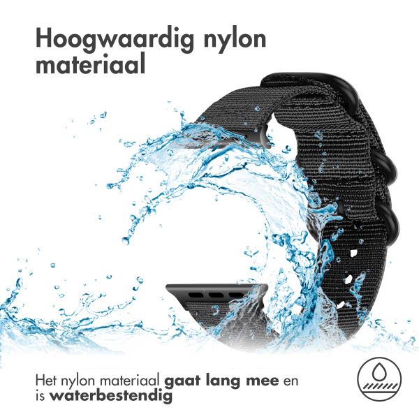 imoshion Nylon bandje Apple Watch Series 1-10 / SE / Ultra (2) - 42/44/45/46/49 mm - Zwart