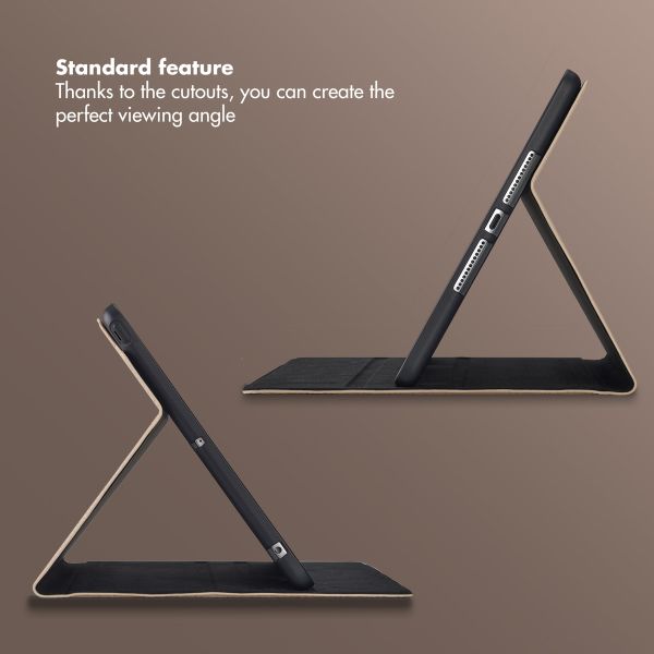 Selencia Riva Bookcase Apple iPad 9 (2021) 10.2 inch / iPad 8 (2020) 10.2 inch / iPad 7 (2019) 10.2 inch - Mocha Brown