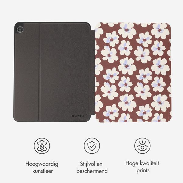 Selencia Vivid tablethoes Samsung Galaxy Tab A11 Plus / A9 Plus - Choco Flower Pop