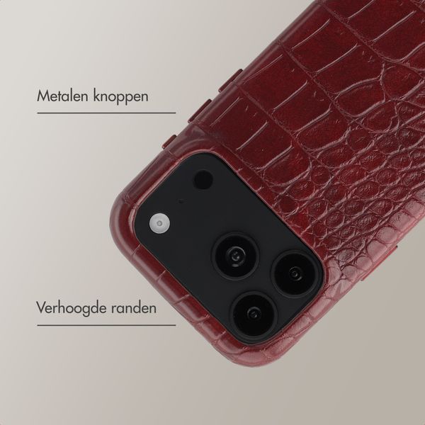 Selencia Croco Backcover met MagSafe Apple iPhone 18 Pro / 17 Pro - Burgundy