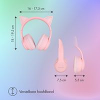 imoshion Draadloze Kinderkoptelefoon LED Light Cat Ear - Decibelbegrenzer - Met AUX kabel - Roze