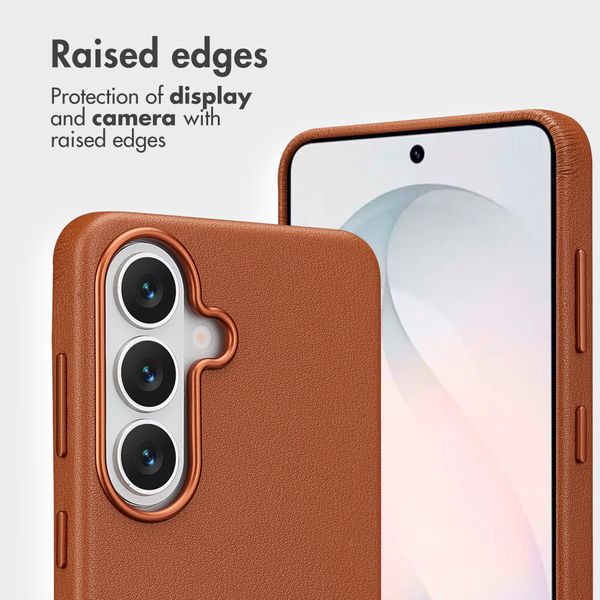 Accezz 2-in-1 Leather Bookcase with MagSafe Samsung Galaxy S26 - Sienna Brown