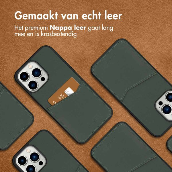 Accezz Premium Leather Card Slot Backcover Apple iPhone 14 Pro Max - Groen