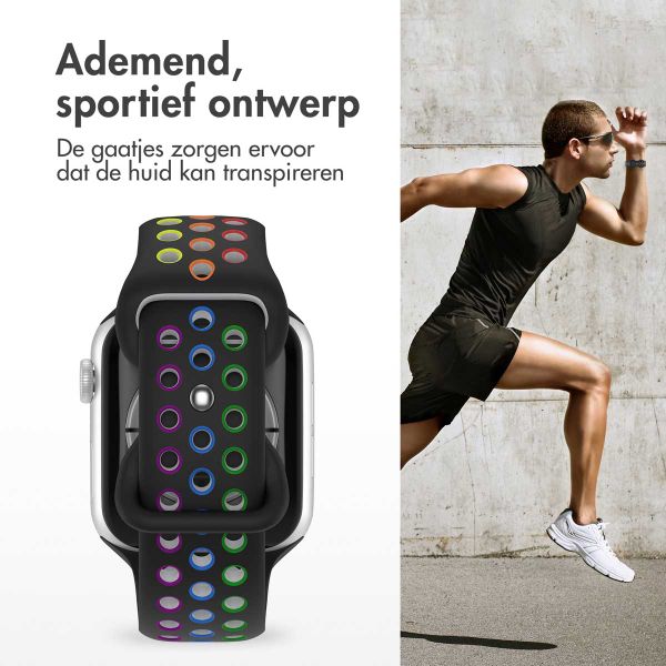 imoshion Sport⁺ bandje Apple Watch Series 1 t/m 11 / SE / Ultra (44/45/46/49 mm) - Maat M/L - Black Rainbow