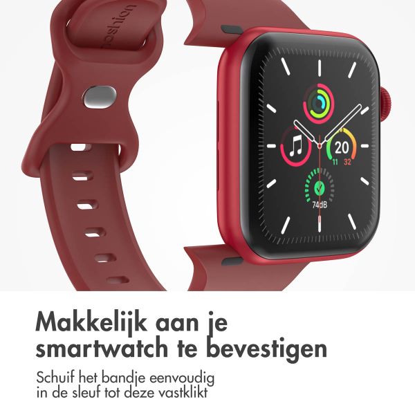 imoshion Siliconen⁺ bandje Apple Watch Series 1 t/m 11 / SE / Ultra (44/45/46/49 mm) - Maat M/L - Wine