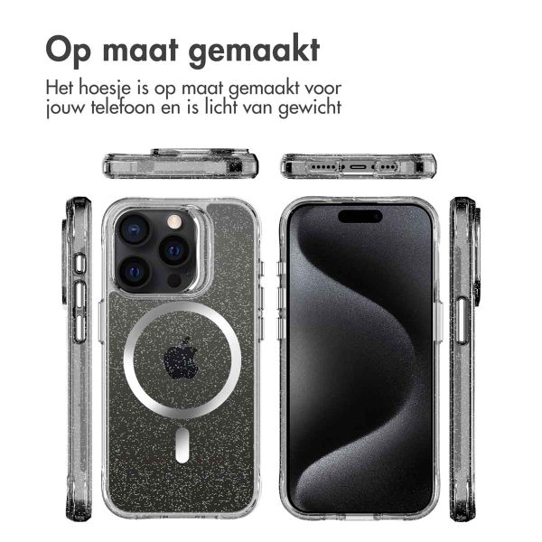 imoshion Glitter Backcover met MagSafe iPhone 15 Pro - Zilver