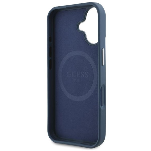 Guess Grained Triangle Case MagSafe iPhone 16 - Blue