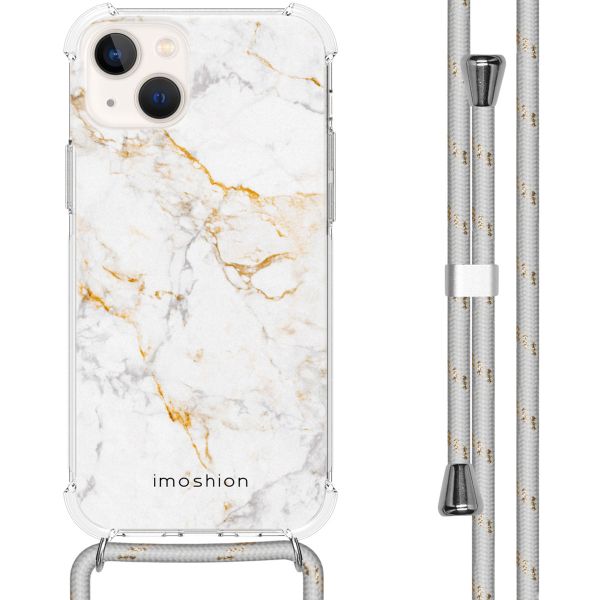 imoshion Design hoesje met koord iPhone 14 - White Marble