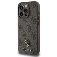Guess 4G Metal Logo Backcover MagSafe Apple iPhone 15 - Bruin