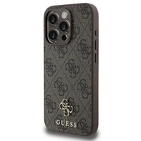 Guess 4G Metal Logo Backcover MagSafe iPhone 15 - Bruin