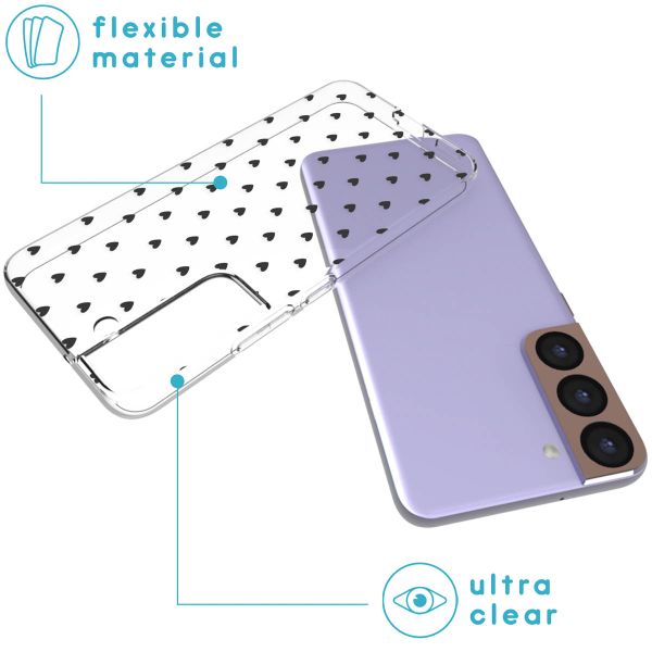 imoshion Design hoesje Samsung Galaxy S22 - Hartjes - Zwart