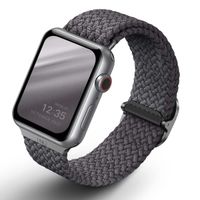 Uniq Aspen Braided bandje Apple Watch Series 1 t/m 9 / SE (38/40/41 mm) | Series 10 (42 mm) - Granite Grey