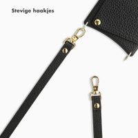 Selencia Real Leather Crossbody telefoonkoord - Zwart