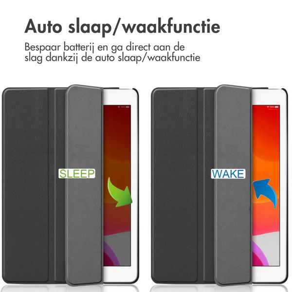 imoshion Trifold Bookcase Apple iPad 9 (2021) 10.2 inch / iPad 8 (2020) 10.2 inch / iPad 7 (2019) 10.2 inch - Zwart