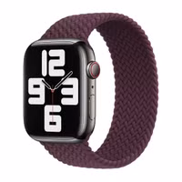 Apple Gevlochten solobandje Apple Watch | 44/45/46/49 mm - Maat 10 - Dark Cherry