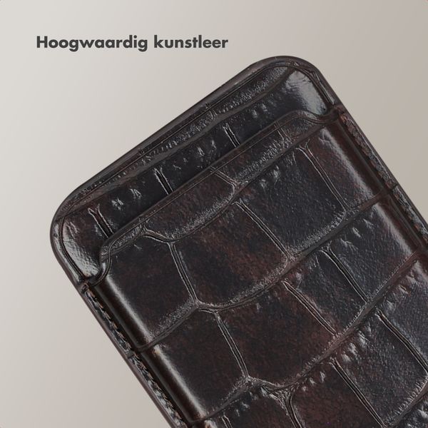 Selencia Croco Pashouder met MagSafe - Choco Brown