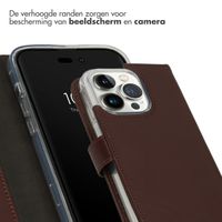 Selencia Echt Lederen Bookcase iPhone 14 Pro - Bruin