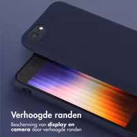 Selencia Siliconen hoesje met afneembaar koord Apple iPhone SE (2022 / 2020) / 8 / 7 - Donkerblauw