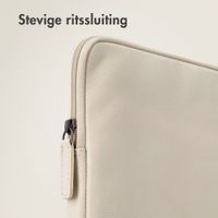 Accezz Leather Laptop hoes met rits 15-16 inch - Laptopsleeve - Beige
