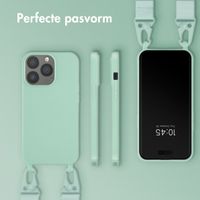 Selencia Siliconen hoesje met afneembaar koord Apple iPhone 13 Pro - Turquoise