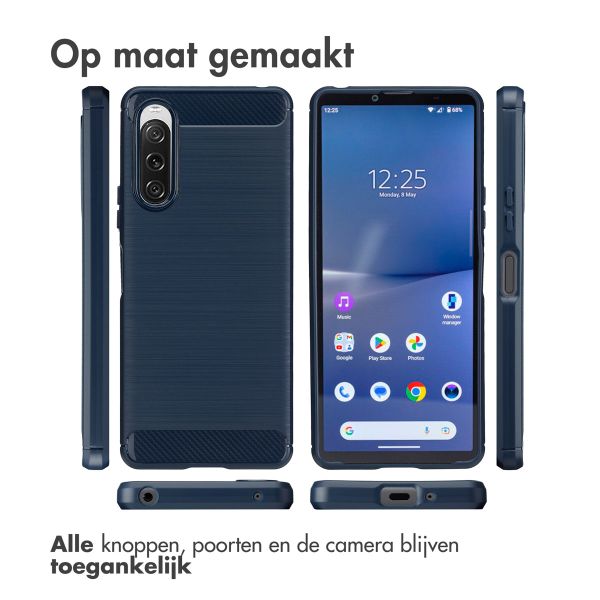 imoshion Brushed Backcover Sony Xperia 10 V - Donkerblauw