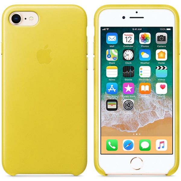 Apple Leather Backcover iPhone SE (2022 / 2020) / 8 / 7 - Spring Yellow