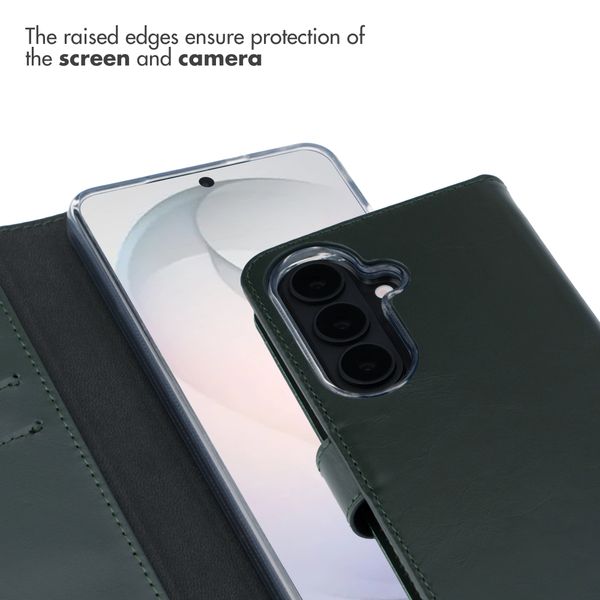Selencia Genuine Leather Book Case Samsung Galaxy S26 - Green