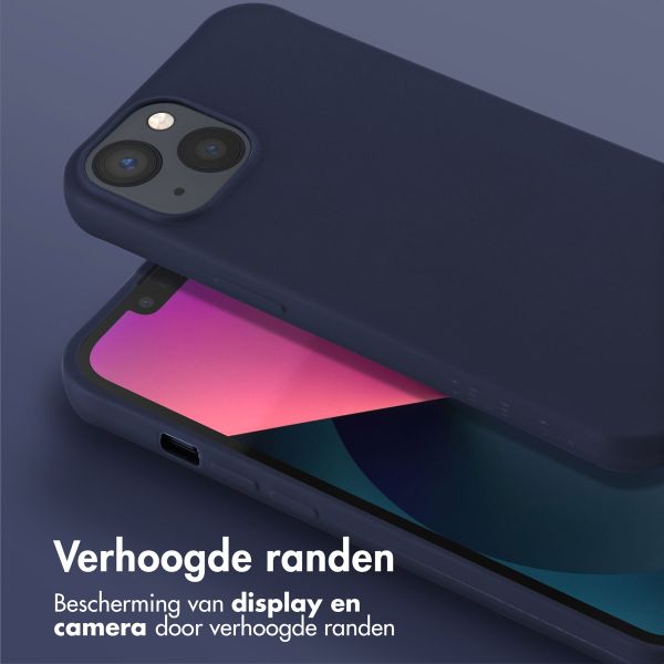 Selencia Siliconen hoesje met afneembaar koord Apple iPhone 13 - Donkerblauw