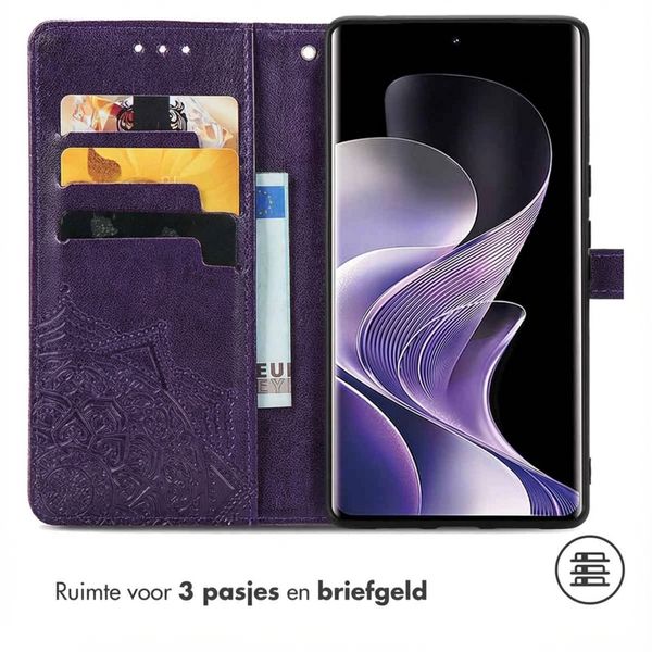 imoshion Mandala Bookcase Xiaomi Redmi Note 14 Pro Plus (5G) - Paars