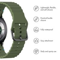 imoshion Wave Silicone Band Samsung Galaxy Watch 4 / 5 / 6 / 7 / FE (20 mm) - Dark Green
