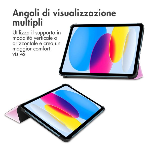 imoshion Trifold Bookcase Apple iPad 11 (2025) 11 inch A16 / iPad 10 (2022) 10.9 inch - Roze