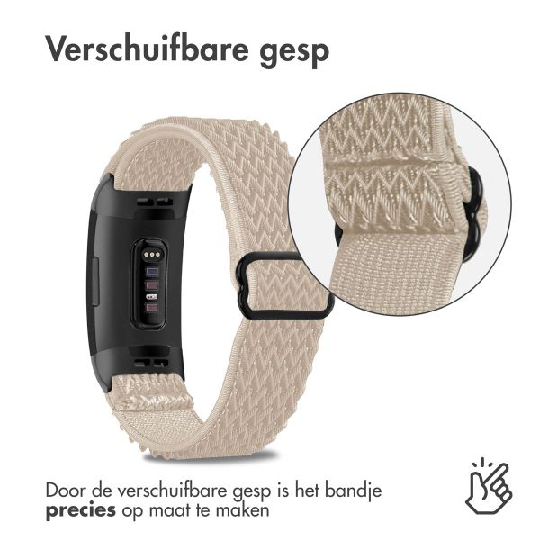 imoshion Elastisch nylon bandje Fitbit Charge 3 / 4 - Beige