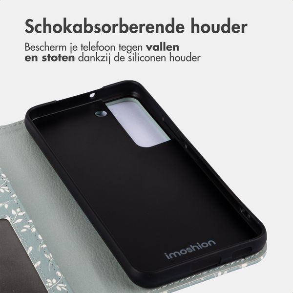 imoshion Design Bookcase Samsung Galaxy S22 - Smoke Green Flowers