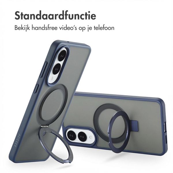 Accezz Ring Stand Backcover met MagSafe Samsung Galaxy S25 Edge - Blauw