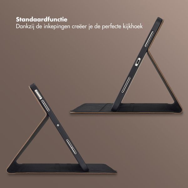 Selencia Riva Bookcase Apple iPad Air 11 inch (2025) M3 / (2024) M2 / Air 5 (2022) / Air 4 (2020) - Mocha Brown