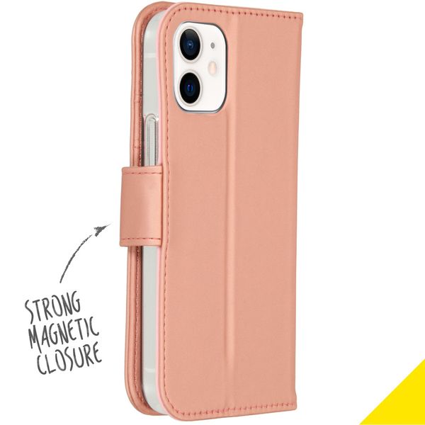 Accezz Wallet Softcase Bookcase iPhone 12 Mini - Rosé Goud