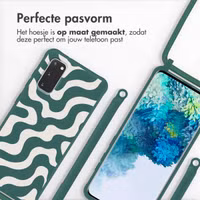 imoshion Siliconen design hoesje met koord Samsung Galaxy S20 - Petrol Green Groovy