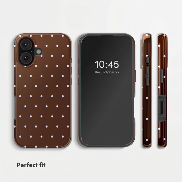 Selencia Vivid Back Cover Apple iPhone 17 - Happy Dots Chocolate